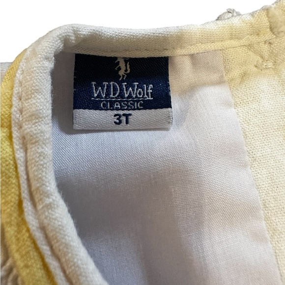 WELL DRESSED WOLF 3T Smocked dress, Yellow & White. Puff Sleeve, Pockets, Bows! - Picture 4 of 10